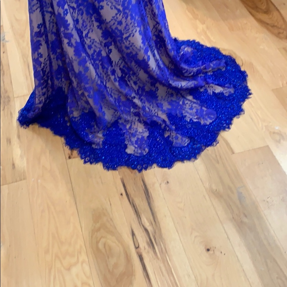 Jovani sz 8 prom gown royal blue with train - Picture 4 of 8